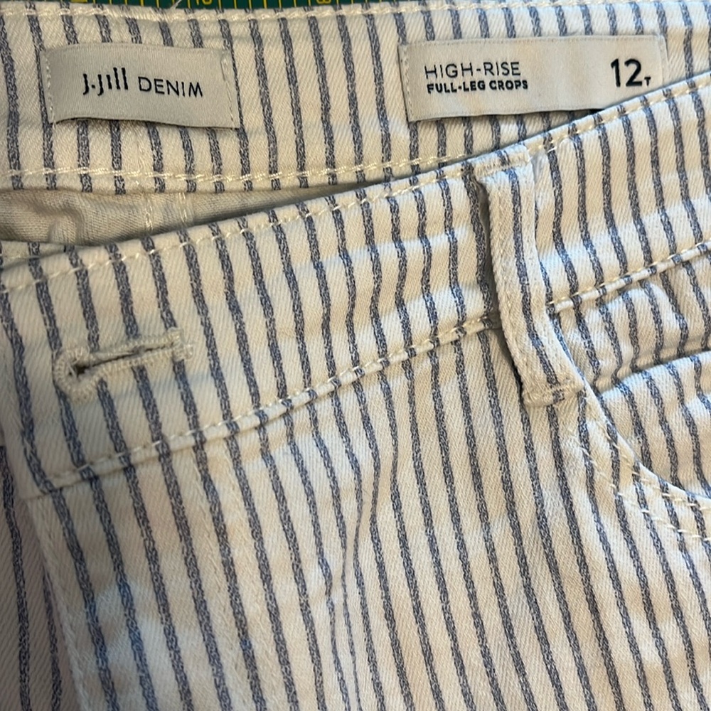 Striped J JILL High Rise Full Leg Crops
